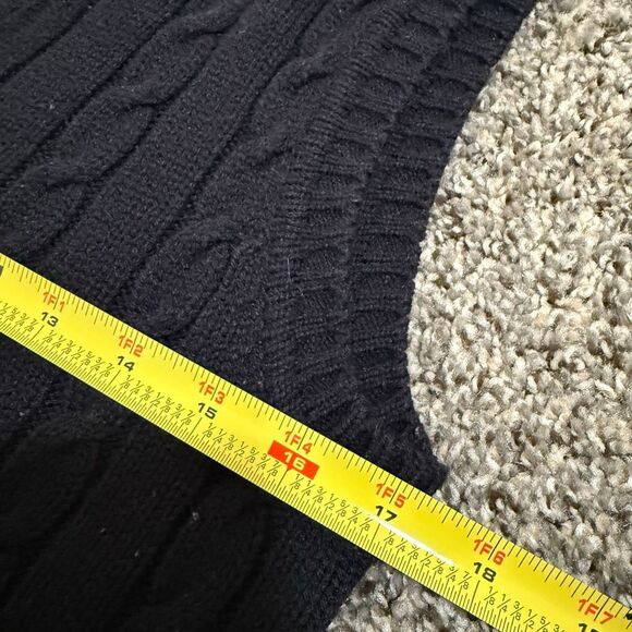 Evian Black Sweater Vest Button Down Medium Sleeveless Cardigan - Picture 4 of 5